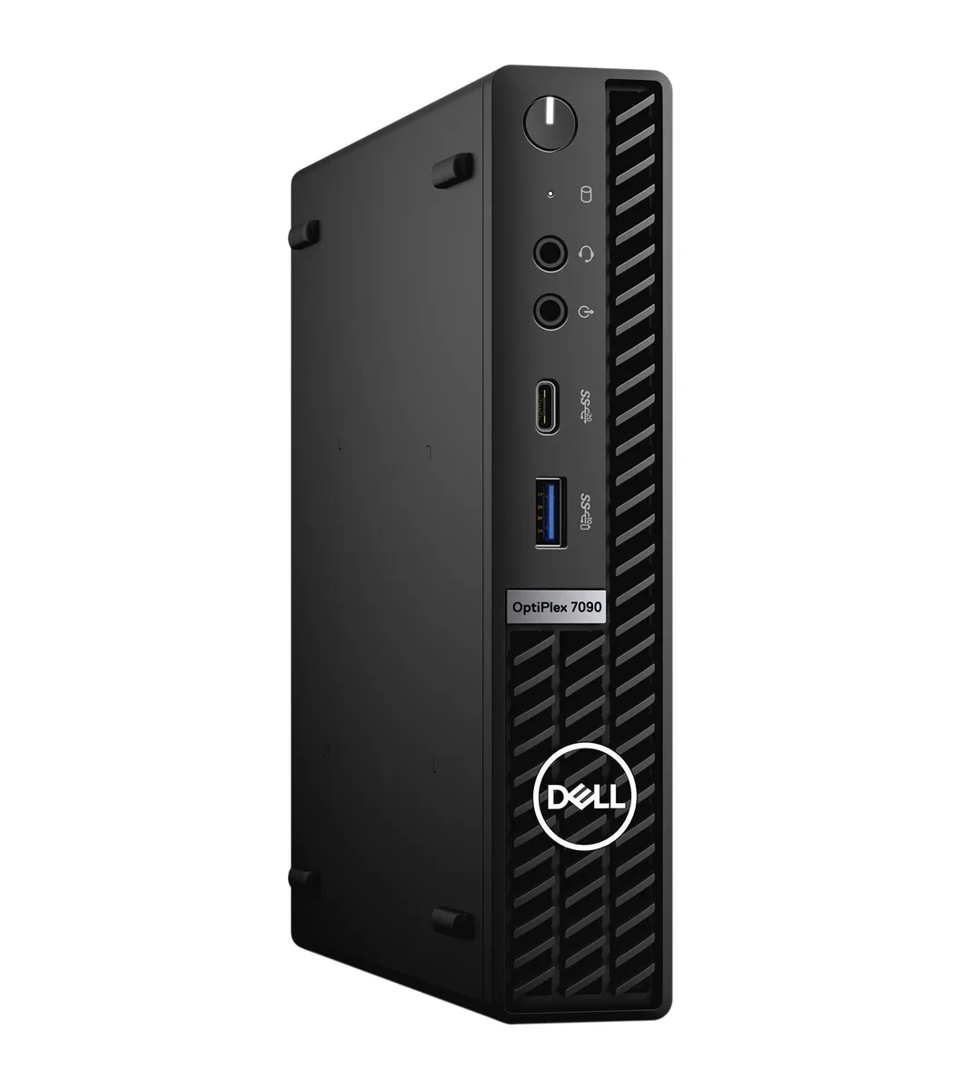 Small black micro tower desktop PC, 7.16" x 1.41" x 7.02