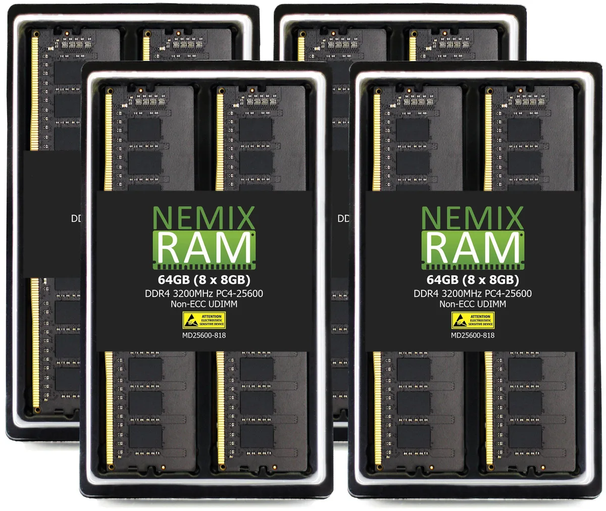 NEMIX RAM NEMIX RAM 64GB 8x8GB DDR4 3200 CL22 1.2V UDIMM desktop RAM — product photo