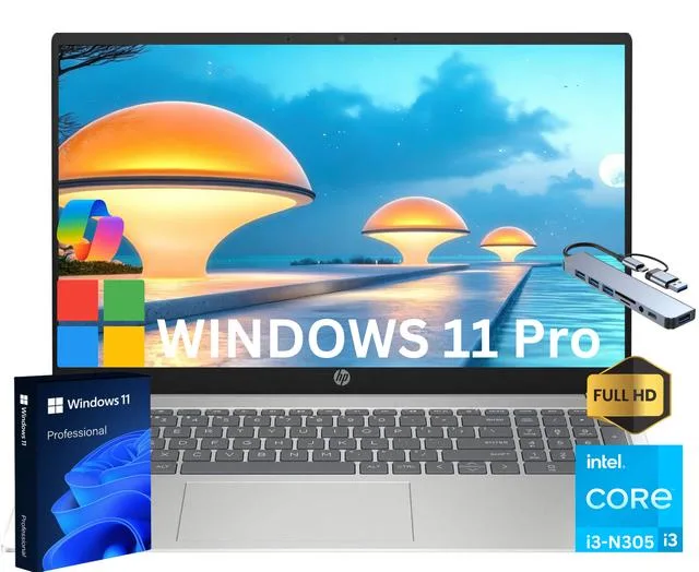 Silver 15.6 inch laptop with standard keyboard and non-touch screen