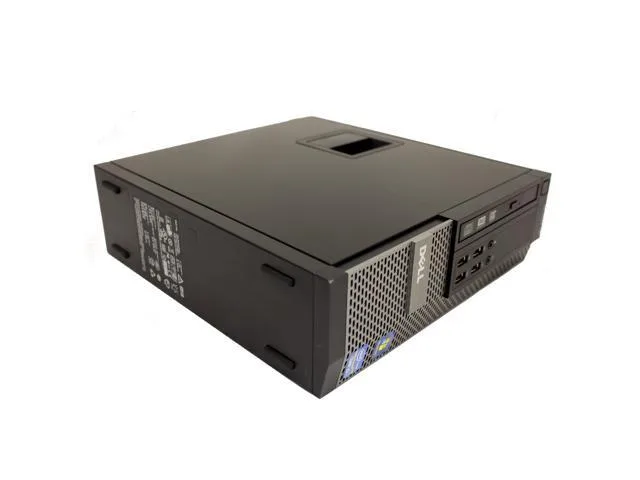 Black and silver Dell OptiPlex 790 desktop tower with DVD-RW drive and USB keyboard mouse