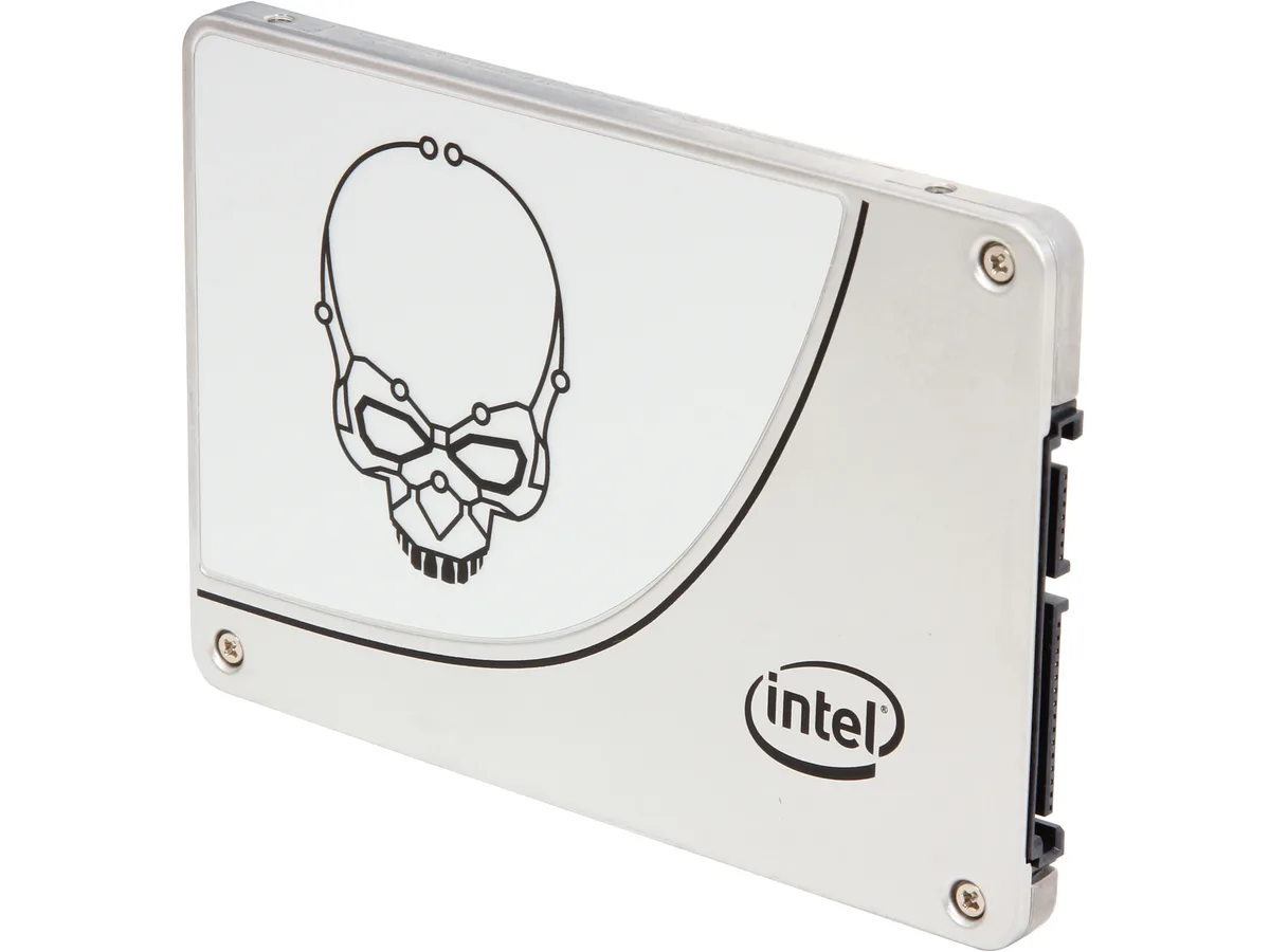 Rectangular silver 2.5 inch SATA SSD with label showing 730 Series 480GB