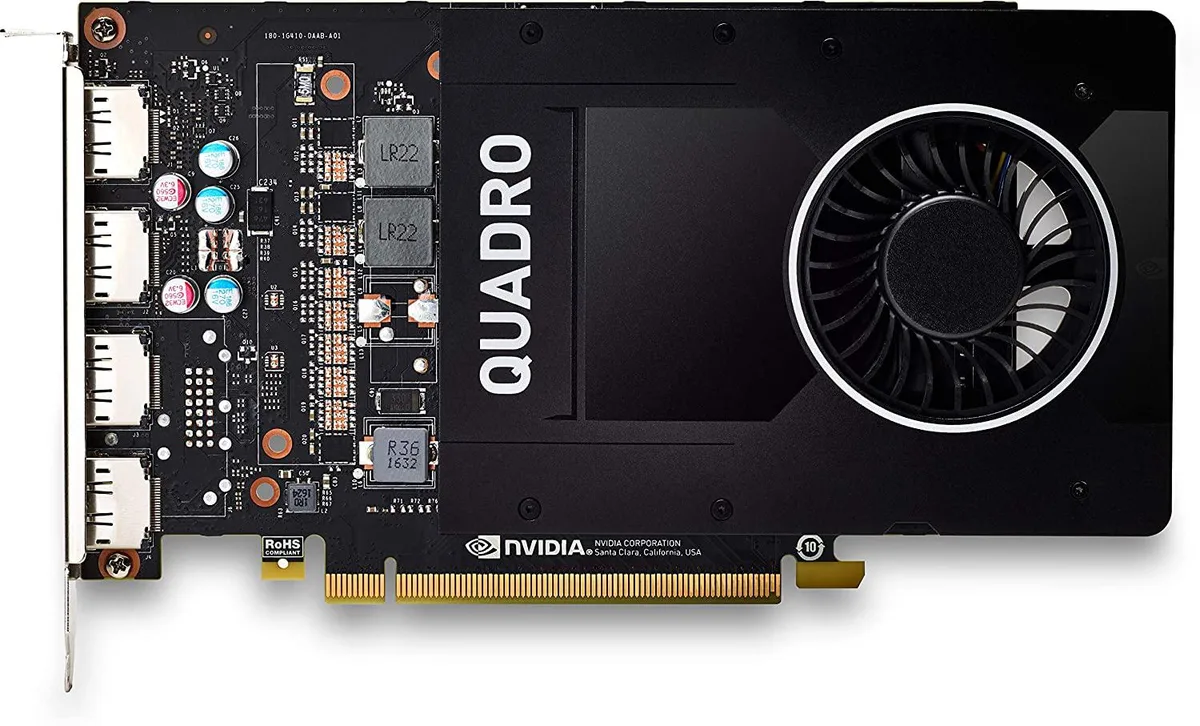 PNY Quadro P2200 workstation graphics card with single fan cooler