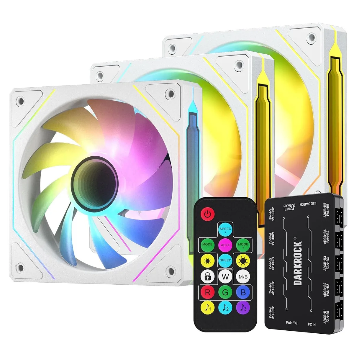 DARKROCK DARKROCK F120 3in1 120mm Infinite Mirror Case Fans White — foto del producto