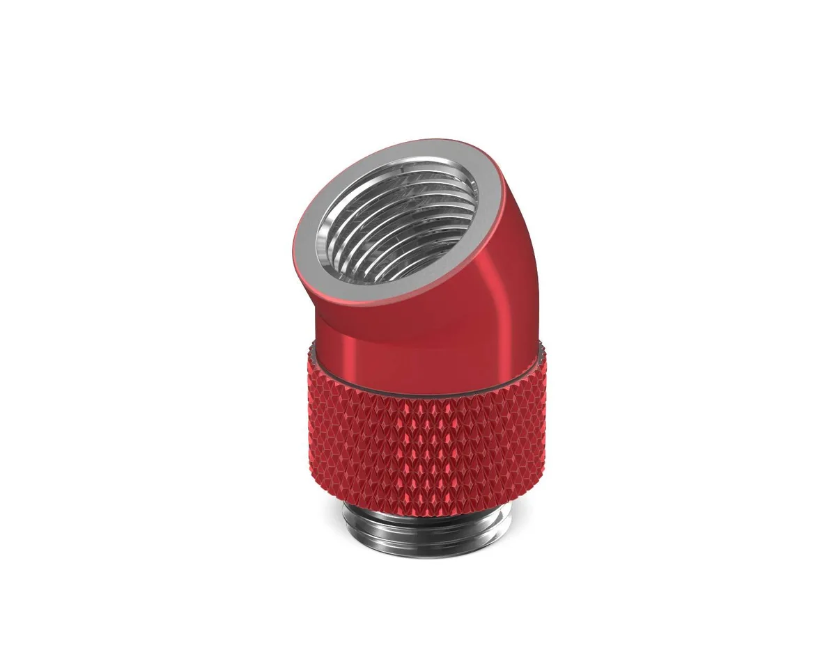 PrimoChill PrimoChill Male to Female G1/4 30 Degree Rotary Elbow Fitting Candy Red diy cooling — 제품 사진