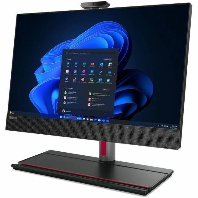 Black 23.8 inch all-in-one desktop with integrated display
