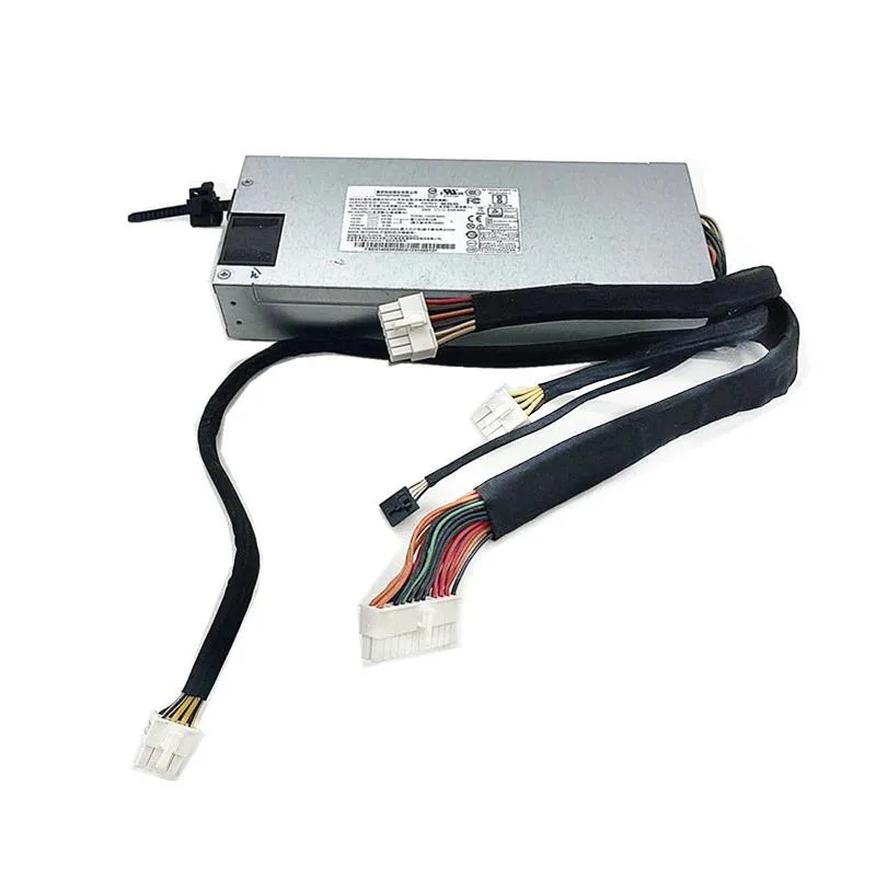 Silver 1U ATX power supply unit with rear fan grille and power socket