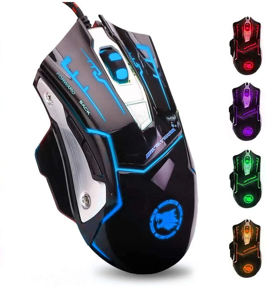Hitoor Hitoor Wired Gaming Mouse 3200 DPI 6 Buttons Black — product photo