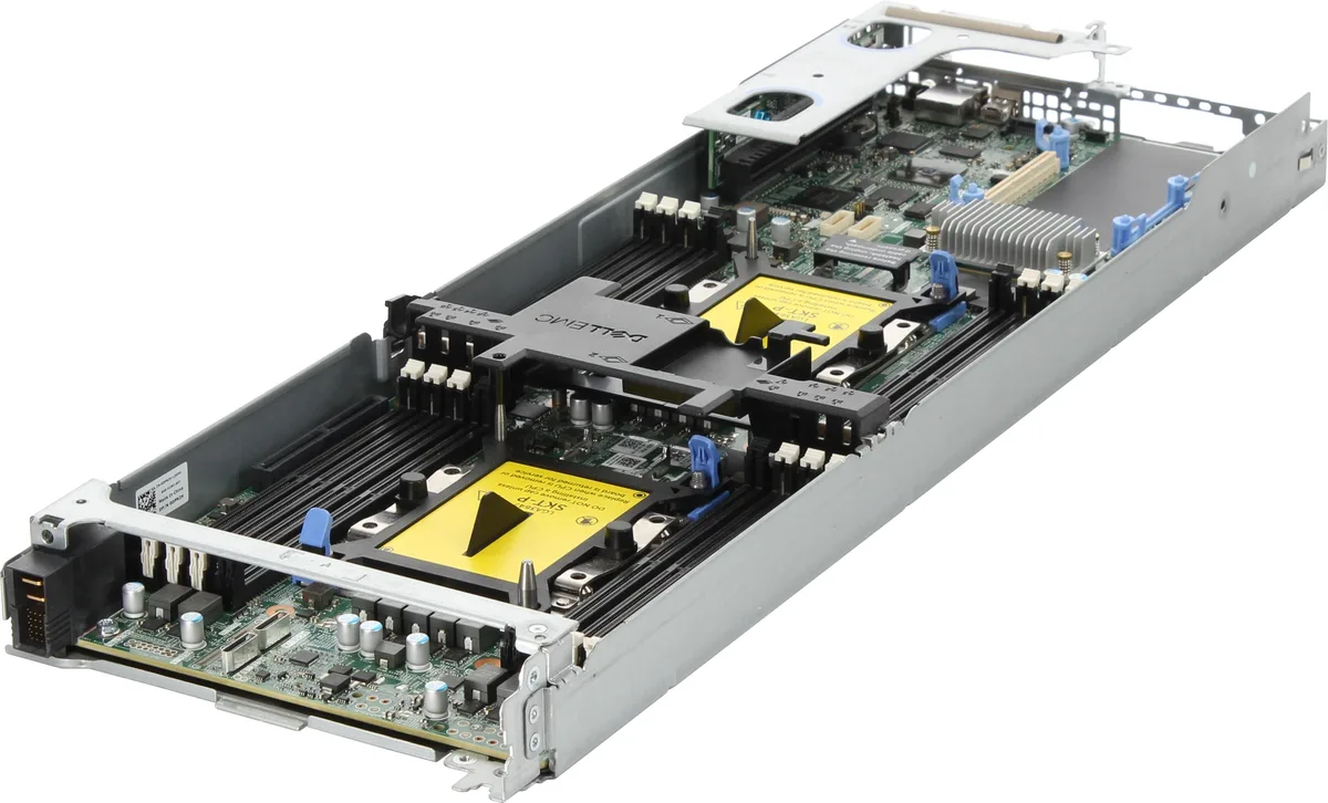 Bare metal server node, half-width rack form, silver finish, two heatsinks visible