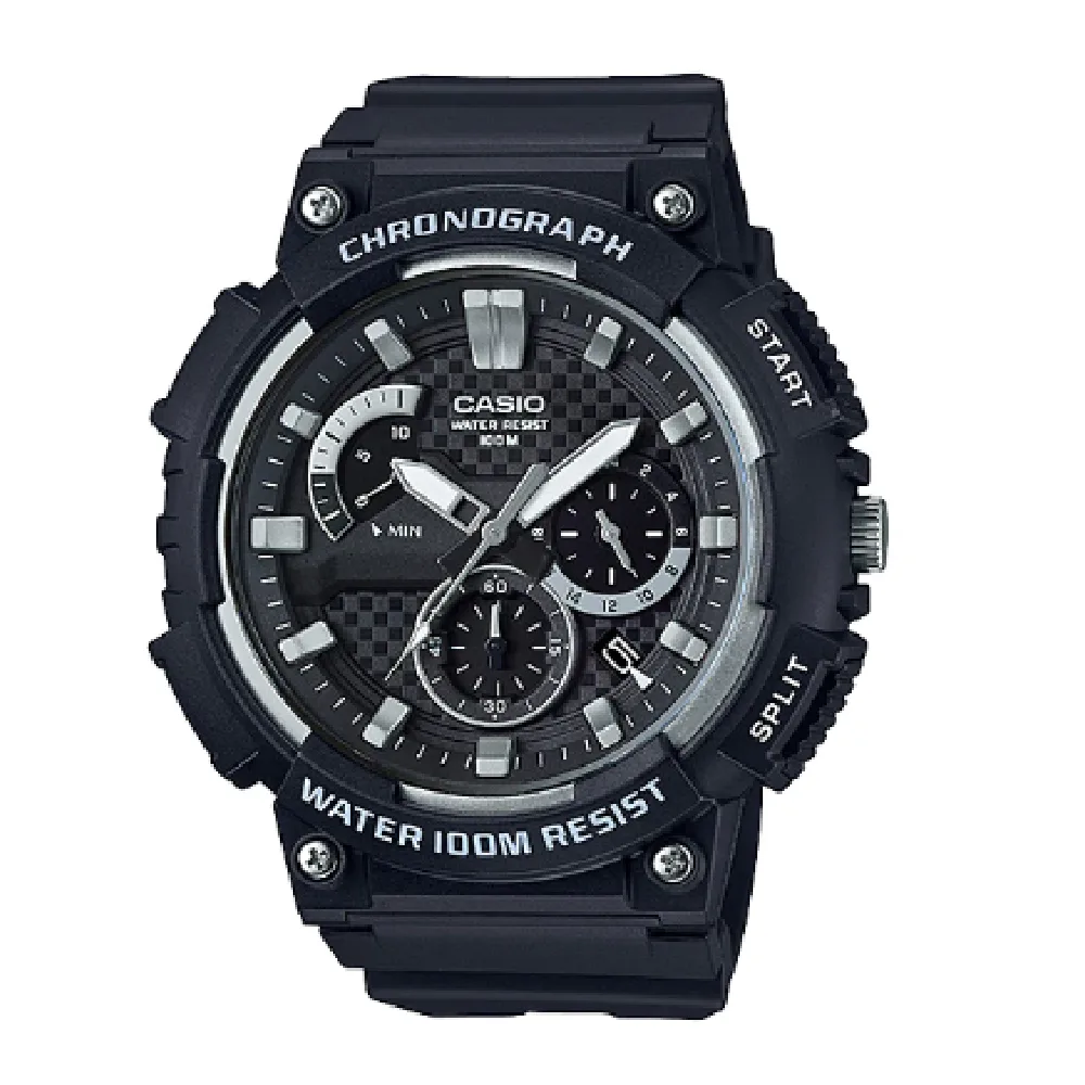 CASIO CASIO MCW200H-1AV 53mm 100m Resin Chronograph Watch — preces foto