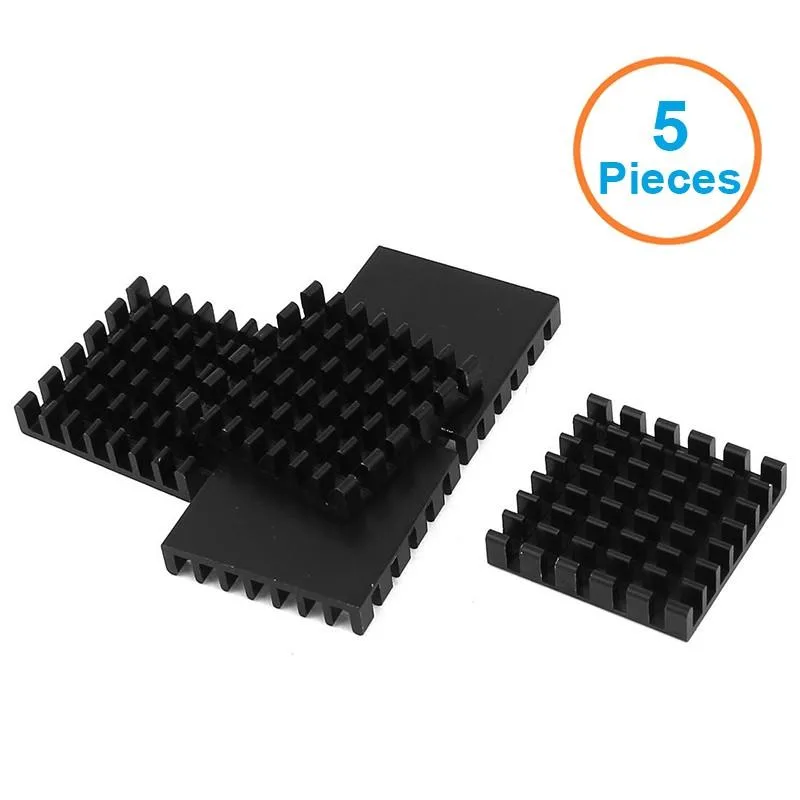 EN-Labs EN-Labs 5pcs Aluminium Heatsink 25x25x5mm Black — product photo
