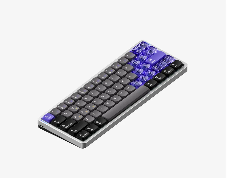 NuPhy NuPhy Air60 HE Wired Mechanical Gaming Keyboard 60% 61 Keys Magnetic Jade Pro Silver — productfoto
