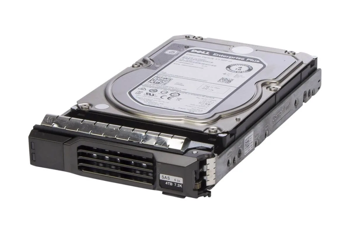 3.5 inch SAS hard drive with Dell caddy in silver metal finish