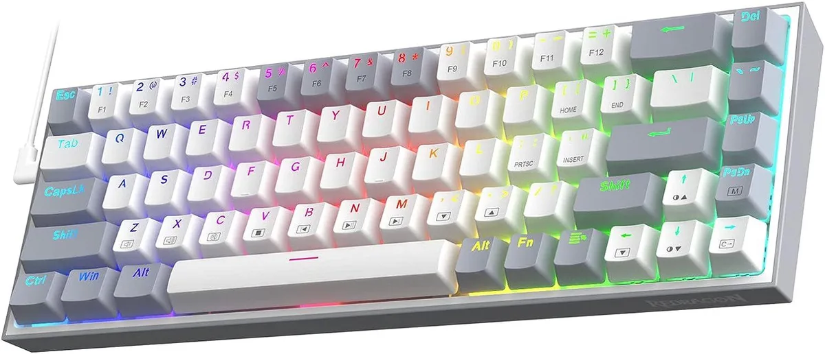 Redragon Redragon K631 Gery 65% Wired RGB Gaming Keyboard, 68 Keys, Hot-Swap Red Switches — fotografia produktu