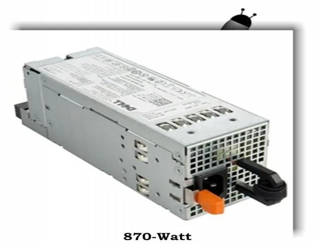 Dell YFG1C 870W redundant power supply unit, metal chassis, orange cloth cover