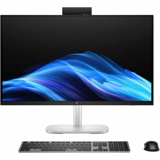 Sleek 27 inch all-in-one desktop in Pike Silver finish with touchscreen display
