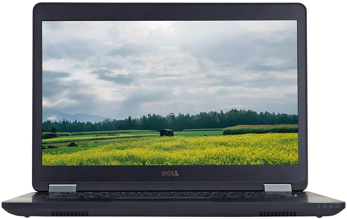 Black 14-inch Dell Latitude E5470 laptop closed on a flat surface