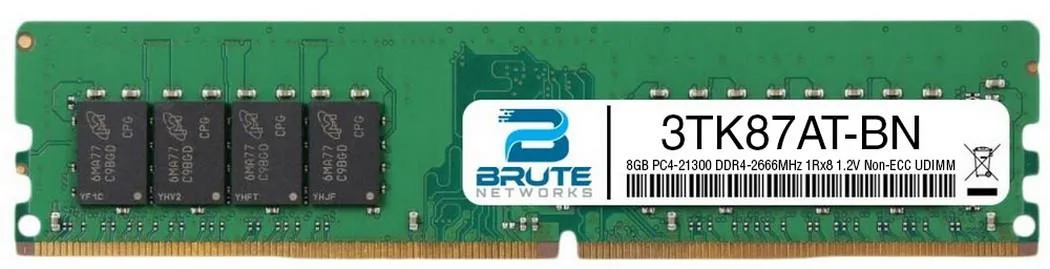 Green printed circuit board with black memory chips and gold edge connector