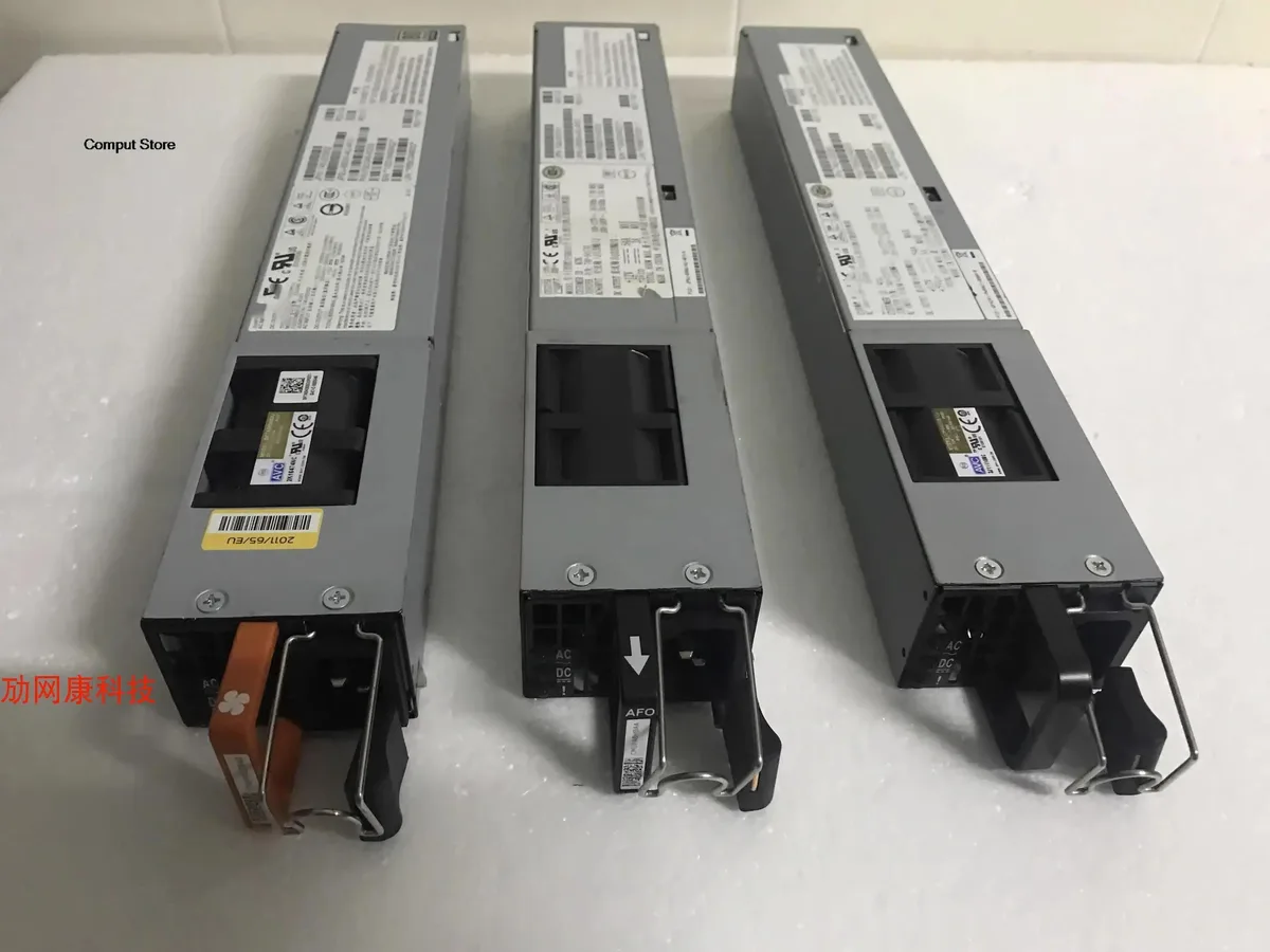 Silver rectangular PSU unit with rear fan grille and side label