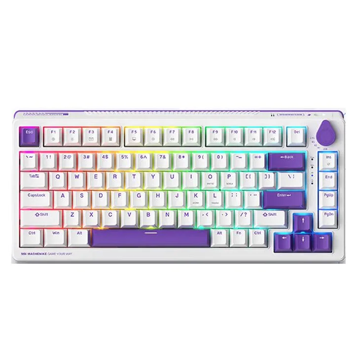 BFKK BFKK Gasket 75% 82 Keys Wireless Hot Swappable GR Silver Switch White — Produktfoto