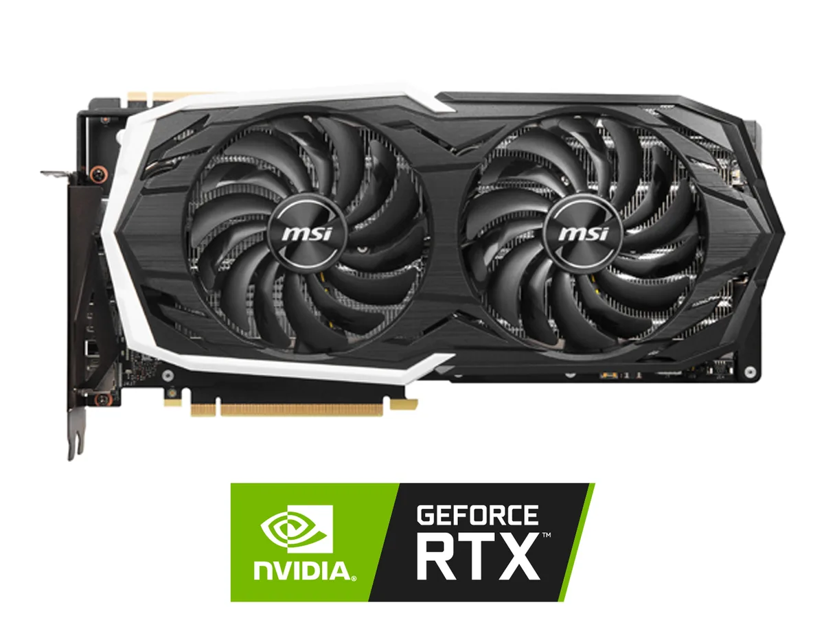 MSI RTX 2070 Super Armor OC graphics card with dual-fan cooler and metal backplate