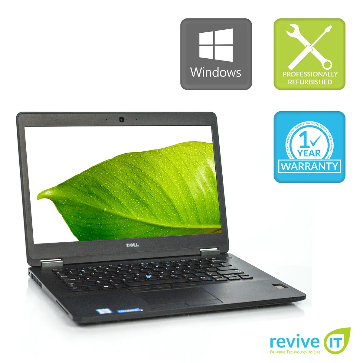 Black Dell Latitude E7470 laptop closed showing matte finish