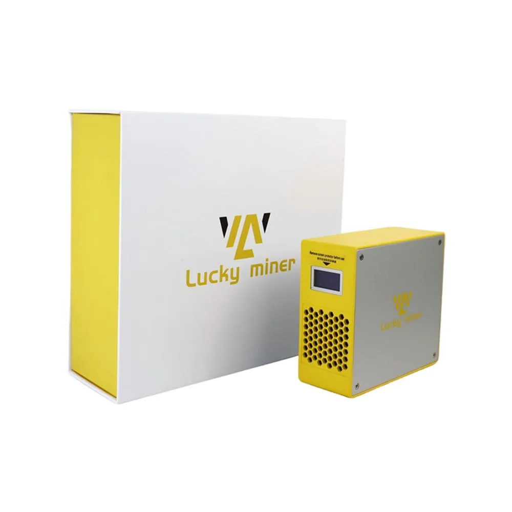 Small rectangular desktop miner in dark finish with smooth sides and compact proportions