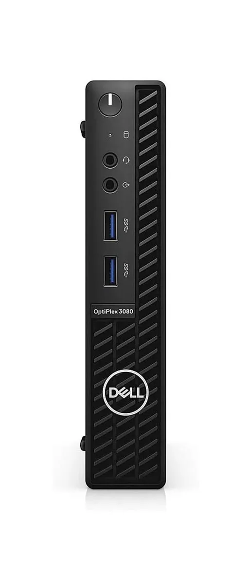Small black square desktop computer with a compact micro form factor