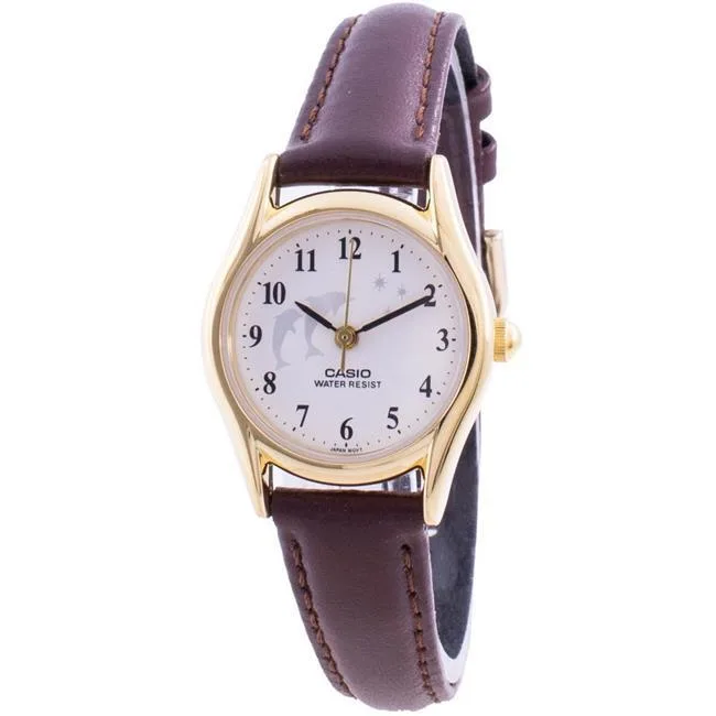 CASIO CASIO LTP-1094Q-7B9 23mm Gold-Tone Leather Watch — produktbilde