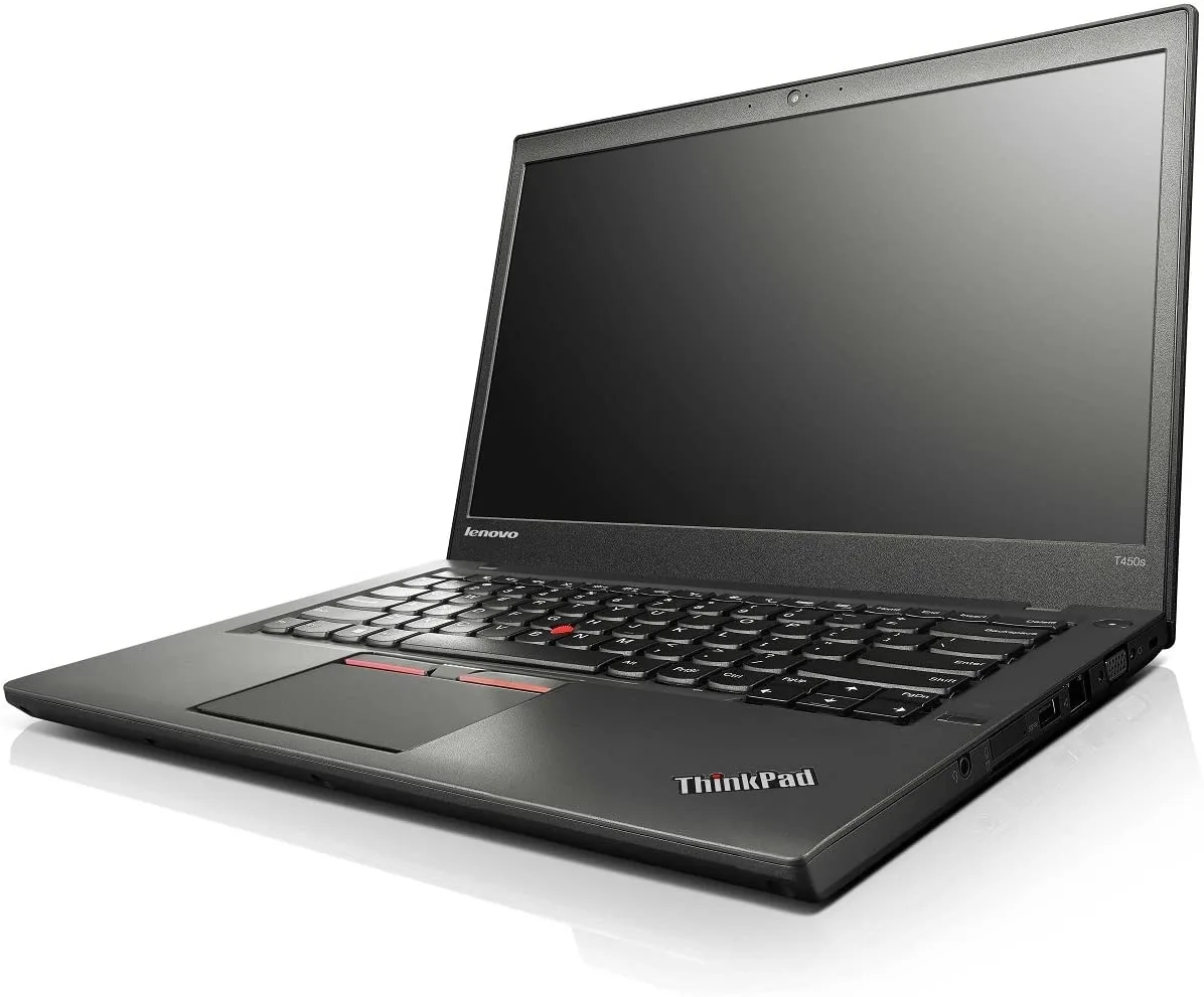 Black Lenovo ThinkPad T450s 14 inch ultrabook closed lid matte finish