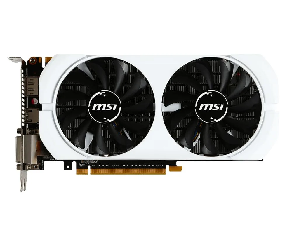 MSI GeForce GTX 950 graphics card with dual fans and metal backplate