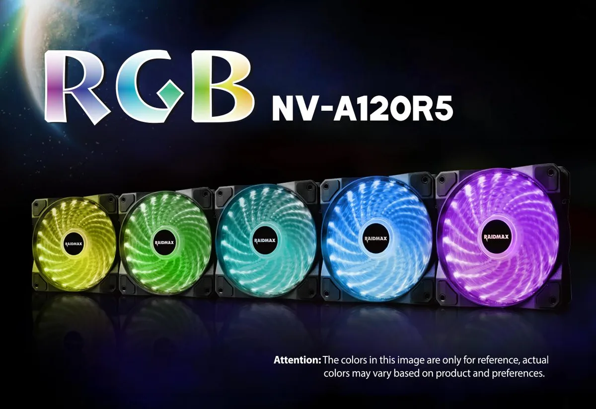 Raidmax Raidmax NV-A120R5 RGB 5×120mm case fan — 商品写真