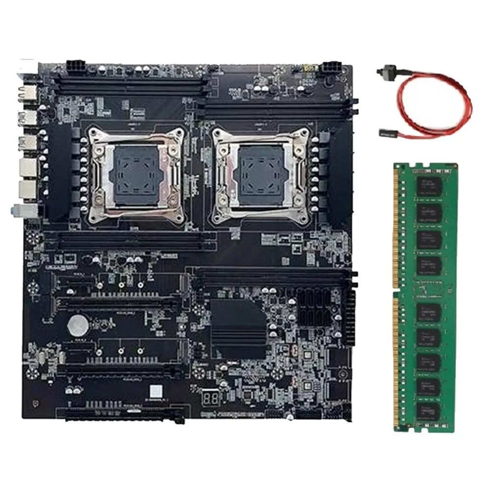 YINGHUA YINGHUA X99 dual-socket server motherboard LGA2011-3 4GB DDR4 2666 RAM switch cable — ภาพสินค้า