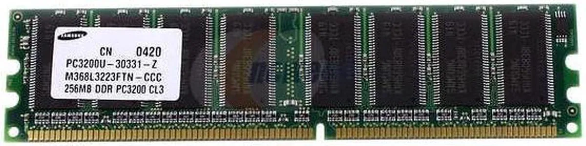 SAMSUNG SAMSUNG M368L3223FTN-CCC 256MB DDR 400 PC3200 CL3 2.60V 184-Pin System Memory — ürün fotoğrafı