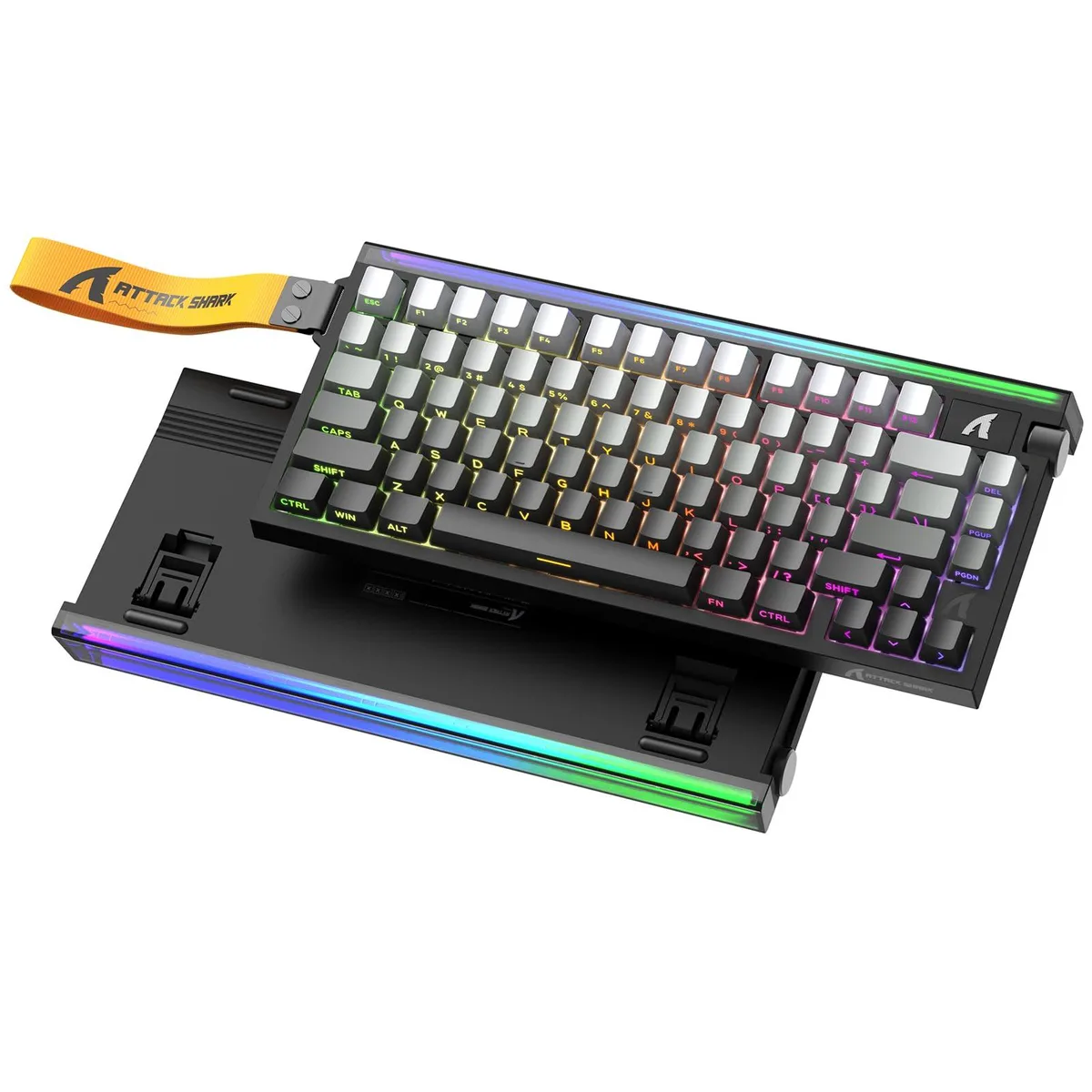 Compact 75 percent wired keyboard in Moonlight gradient aluminium and PBT with volume roller