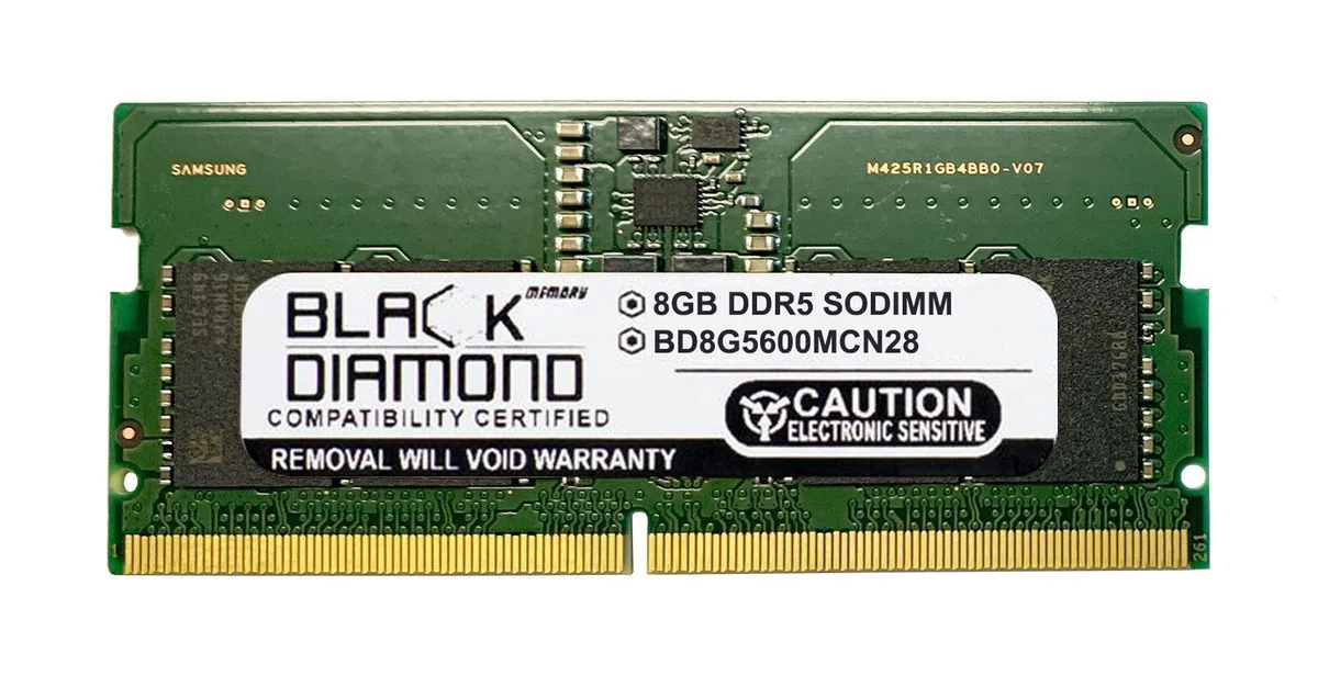 Black Diamond Memory Black Diamond Memory BD8G5600MCN28 8GB DDR5 5600 SODIMM memory upgrade — tuotekuva