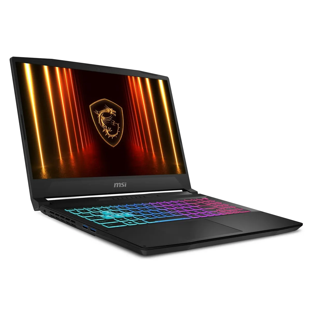Black 15.6 inch gaming laptop with thin bezel IPS display