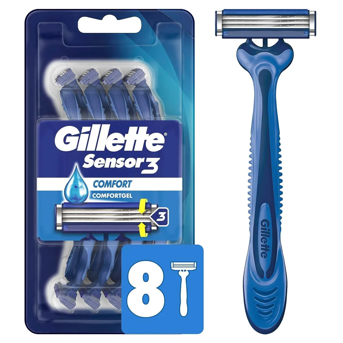  Gillette Sensor3 Comfort Disposable Razors 8ct MPN 4740030259 — product photo