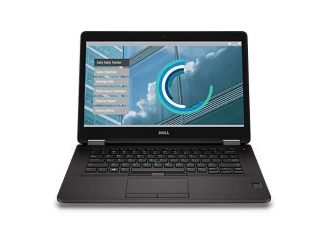 Silver 12.5 inch Dell Latitude E7270 laptop closed on white background