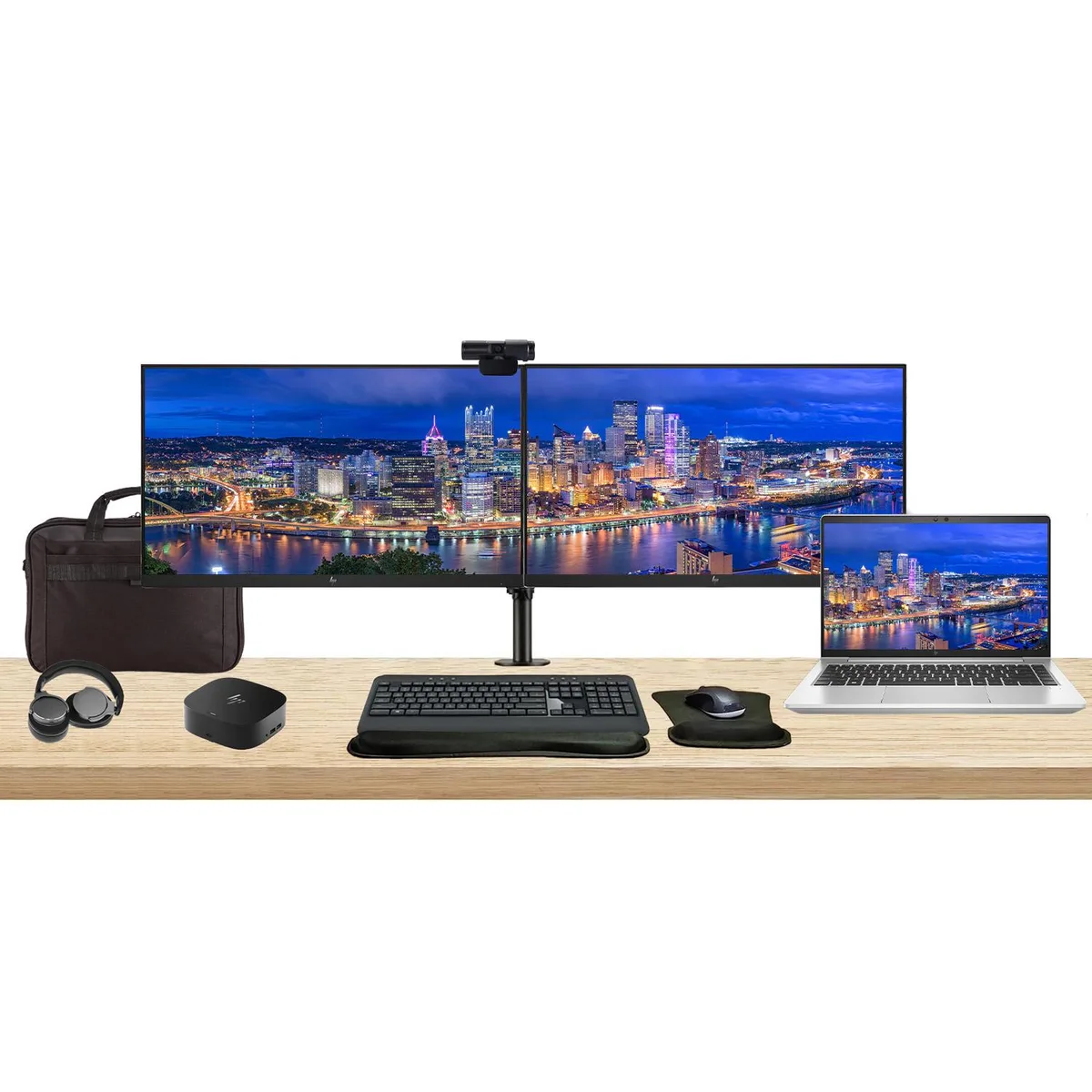 HP HP EliteBook 645 G10 14" Ryzen 7 7730U 16GB 512GB Dual 24" Monitors Dock Bundle — 商品写真