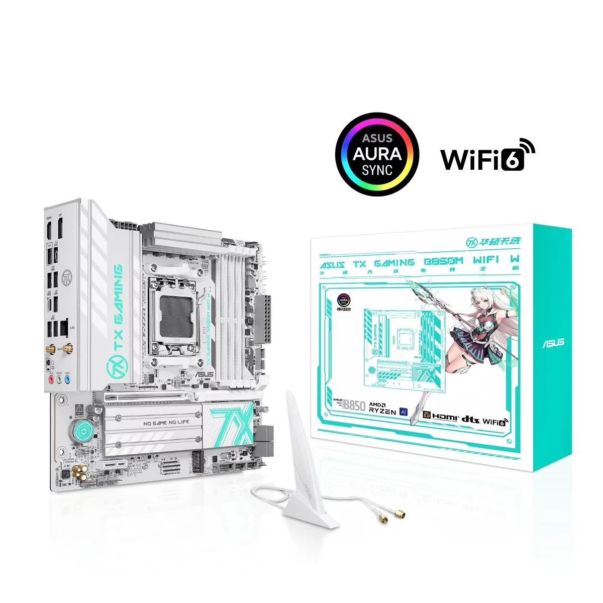 ASUS ASUS TX GAMING B850M WIFI W AMD motherboard — product photo