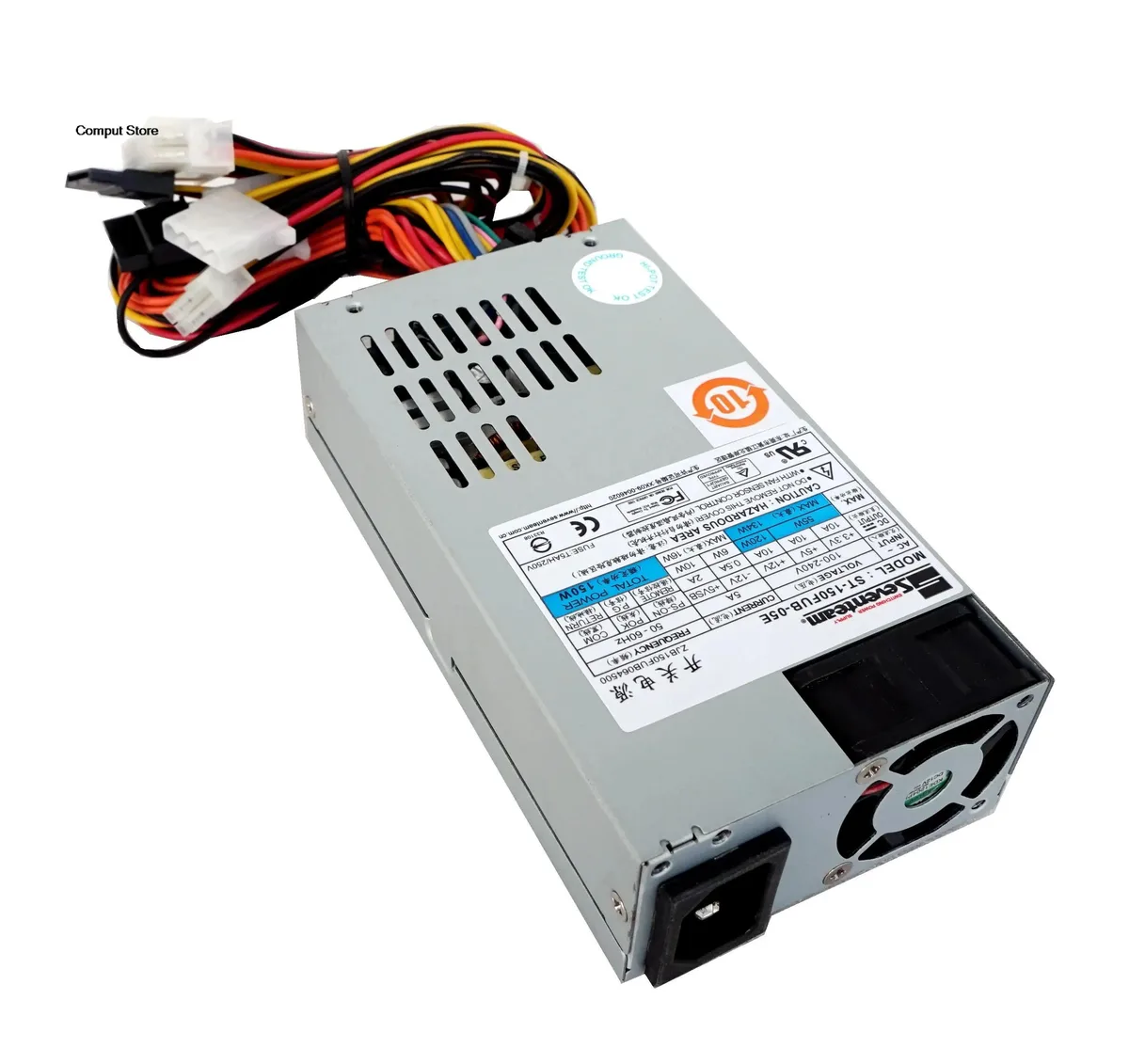 Compact 1U ATX power supply unit, matte metal finish