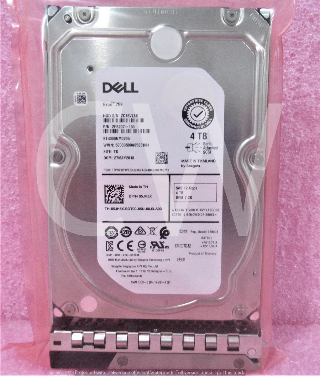 Silver 3.5-inch SAS hard drive mounted in a black Gen14 server caddy