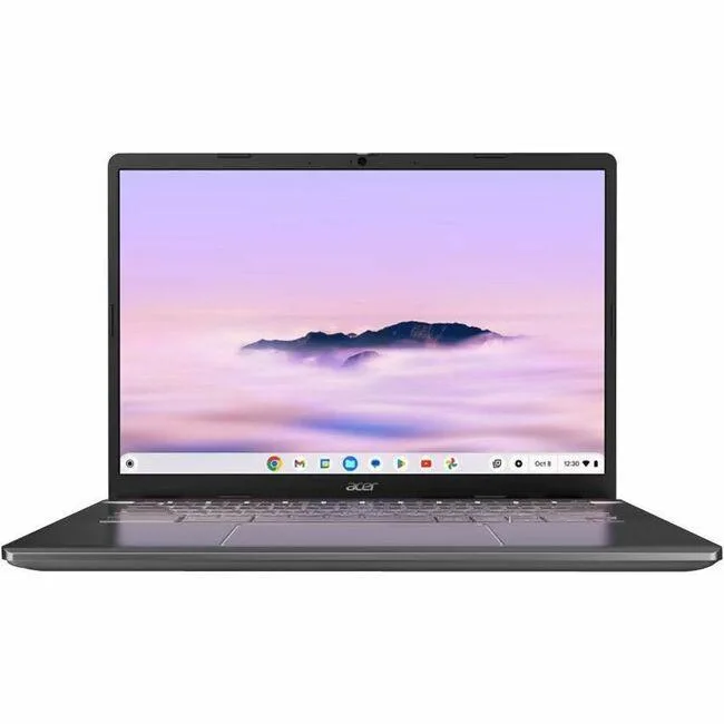 Silver 14 inch touchscreen laptop with matte display and US keyboard
