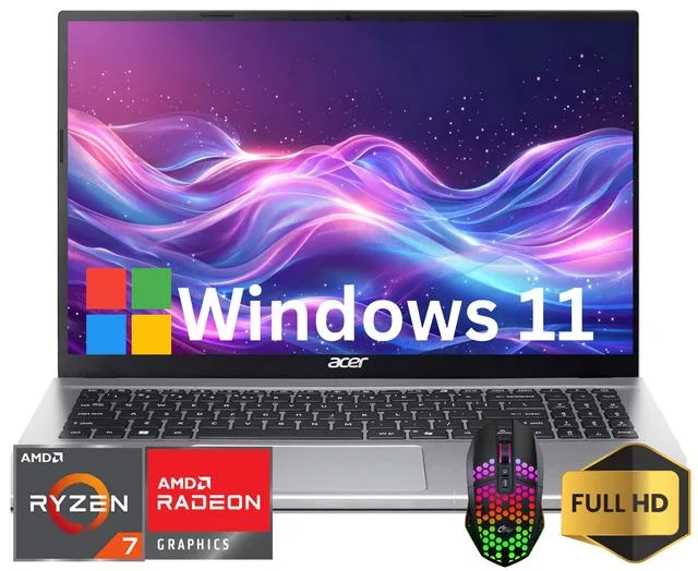 Acer America Acer America Aspire Go 15 laptop AMD Ryzen 7 7730U 32GB RAM 512GB SSD 15.6" FHD Silver — photo du produit