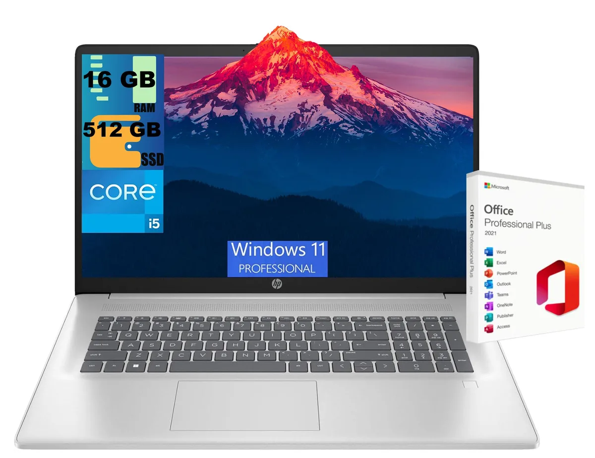 HP HP 17 laptop i5-1334U 10-core 16GB 512GB SSD 17.3" FHD Silver — product photo