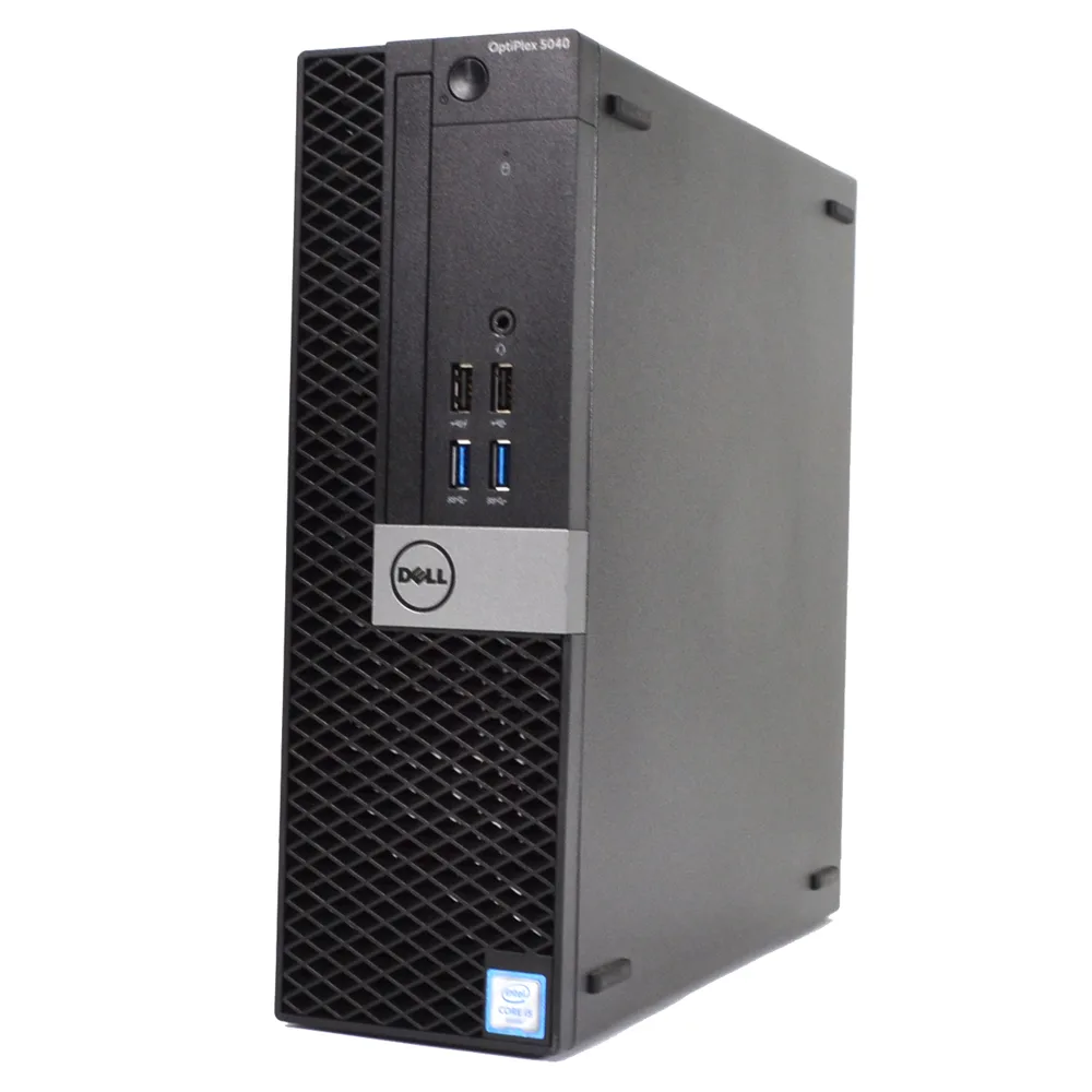 Black Dell OptiPlex 5040 small-form-factor desktop with keyboard and mouse