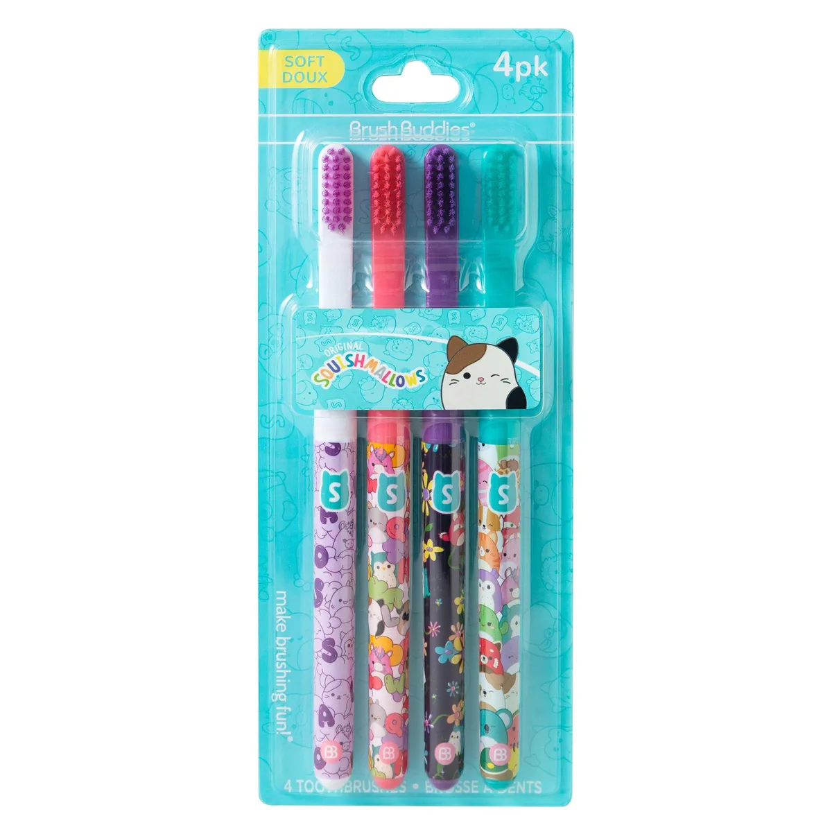 Brush Buddies Squishmallows Manual Toothbrushes 4PK White 32739 — product photo
