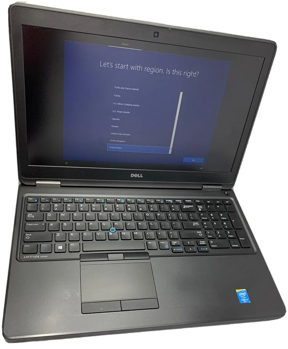 Black Dell Latitude E5550 15.6 inch laptop with matte finish