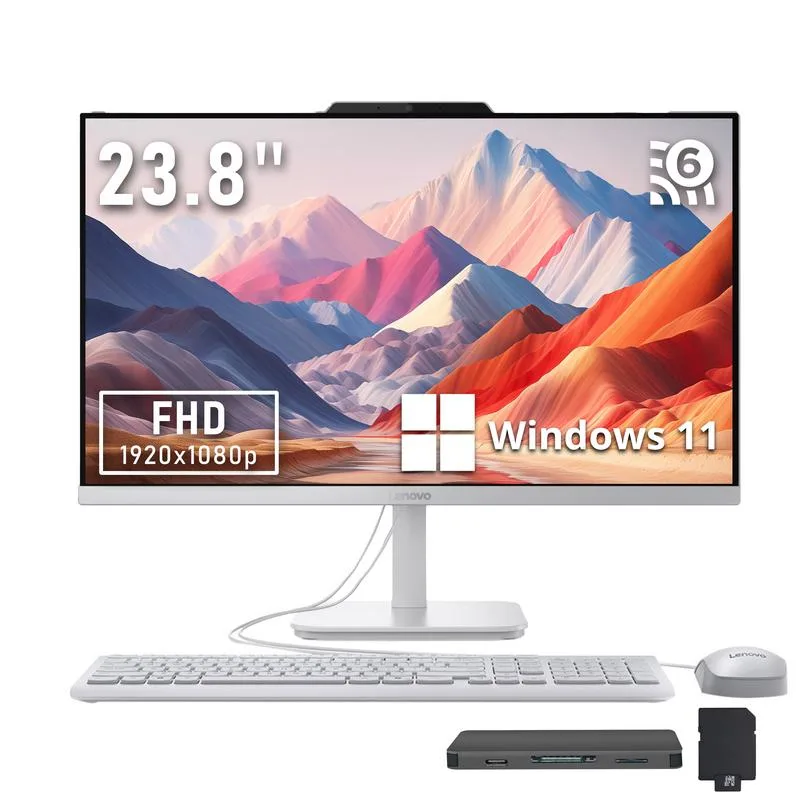 Lenovo Lenovo A100 all-in-one PC Intel N100 8GB DDR5 1.5TB 23.8" FHD Windows 11 Home Grey — vörumynd
