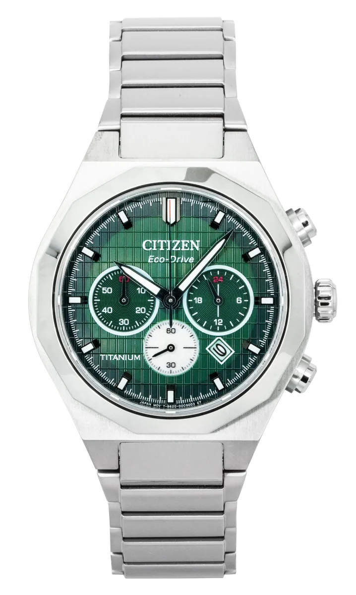 Citizen Citizen CA4691-59X Chronograph Eco-Drive Titanium Green Dial 41 mm 100 m — produktbilde